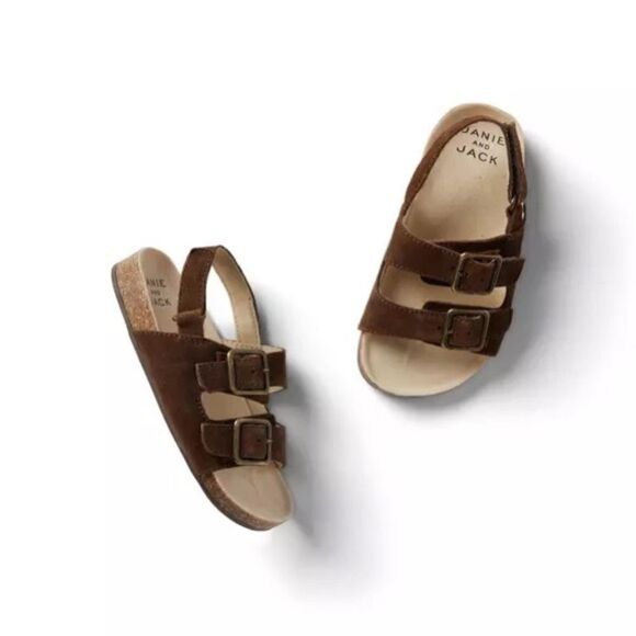 Janie and Jack SUEDE BUCKLE SANDAL Size 10 - Picture 1 of 4